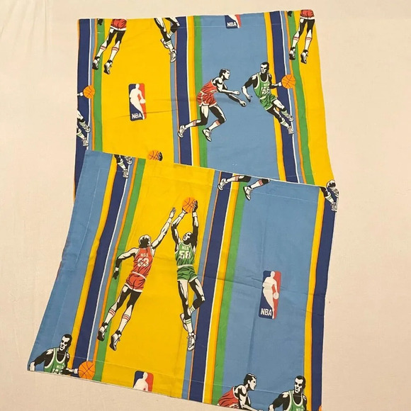 Vintage NBA Basketball Pillowcases 29x24 Flaws - Picture 1 of 16